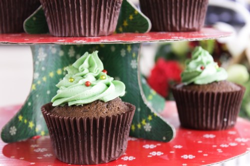 Christmas tree cupcakes