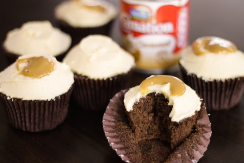 Chocolate caramel cupcakes